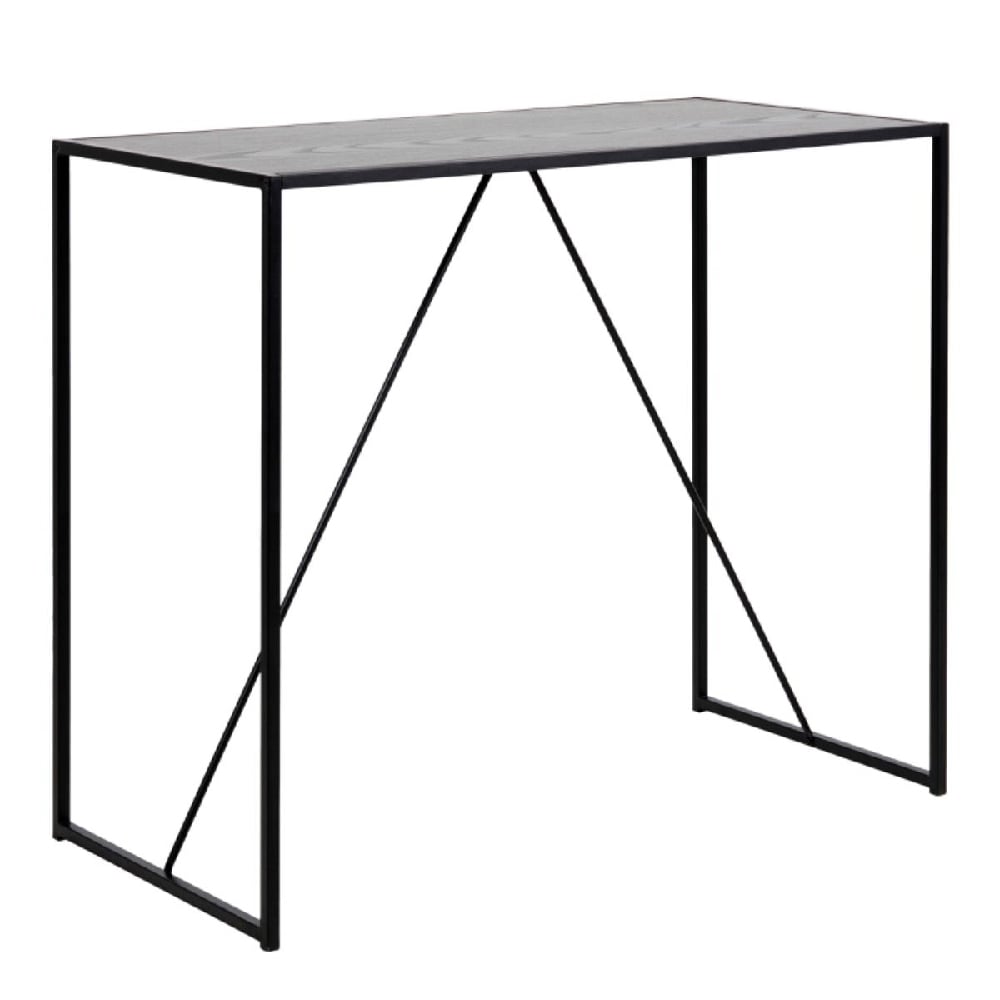 Product photograph of Sparks Wooden Bar Table With Metal Frame In Ash Black from Furniture in Fashion