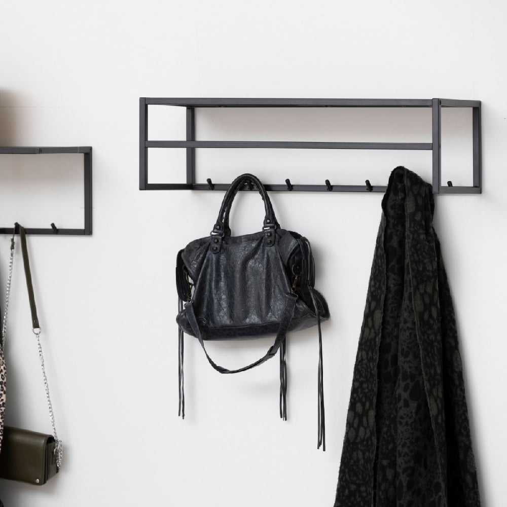 Product photograph of Sparks Wooden Coat Rack With Metal Frame In Ash Black from Furniture in Fashion