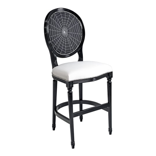 Product photograph of Spiders Web Georgian Short Bar Stool In Black from Furniture in Fashion