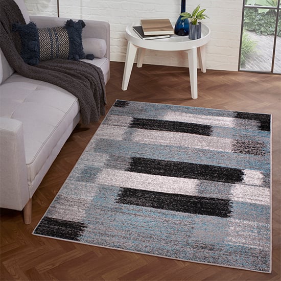 Read more about Spirit 120x170cm mosaic design rug in grey and teal