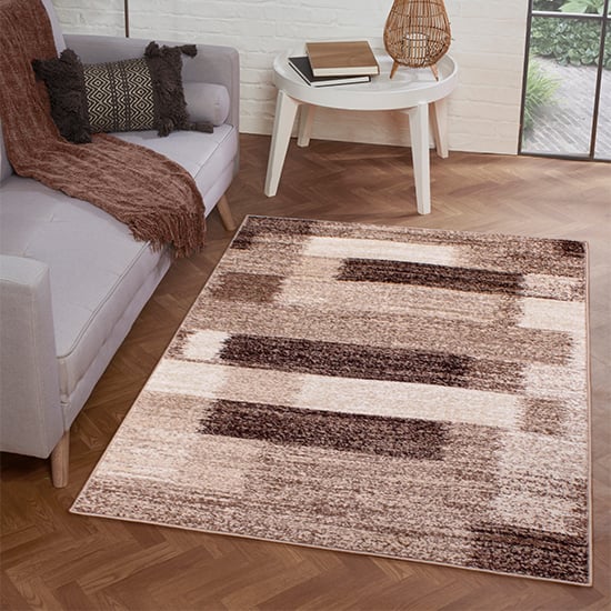 Read more about Spirit 80x150cm mosaic design rug in brown and beige