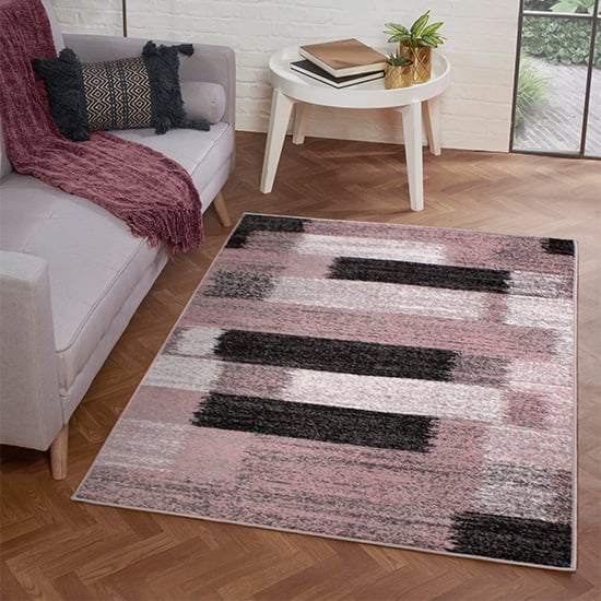 Photo of Spirit 80x150cm mosaic design rug in pink