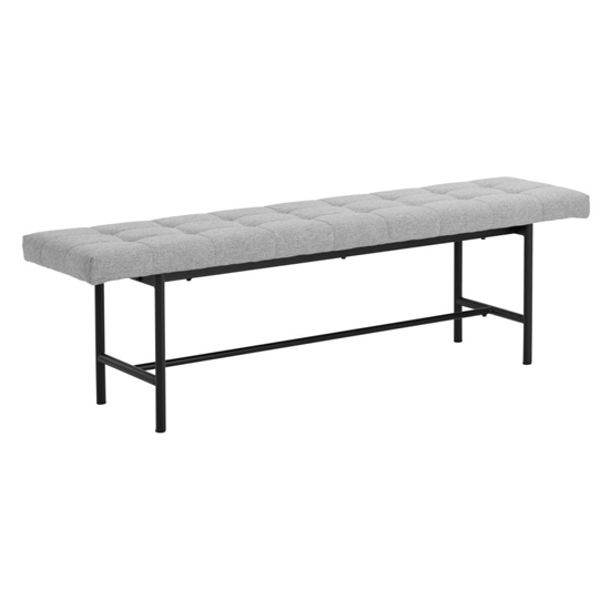 Read more about Spokane fabric upholstered 160cm dining bench in light grey