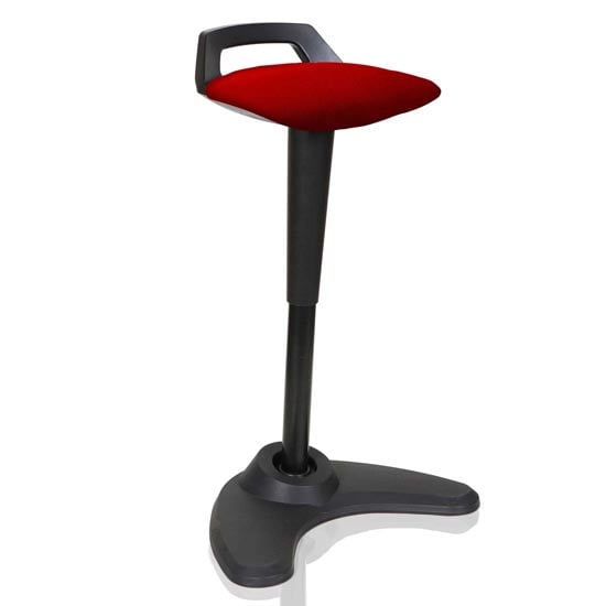 Product photograph of Spry Fabric Office Stool In Black Frame And Bergamot Cherry Seat from Furniture in Fashion