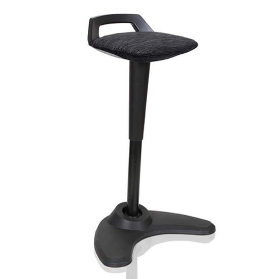 View Spry fabric office stool in black frame and black seat