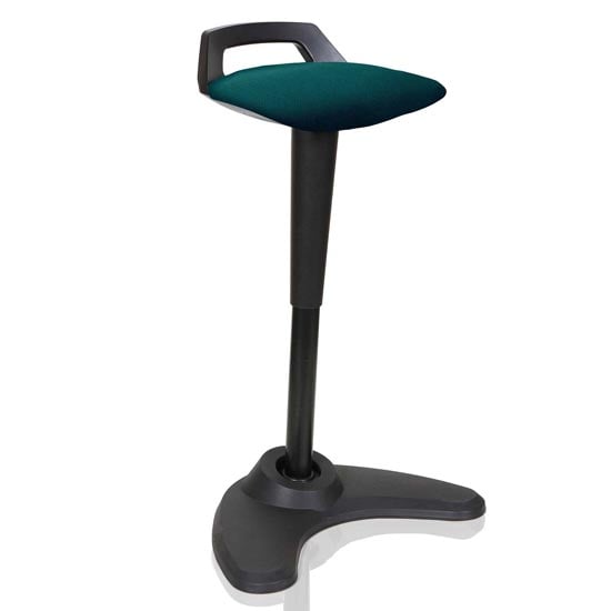 Product photograph of Spry Fabric Office Stool In Black Frame And Maringa Teal Seat from Furniture in Fashion
