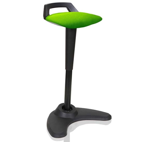 Read more about Spry fabric office stool in black frame and myrrh green seat