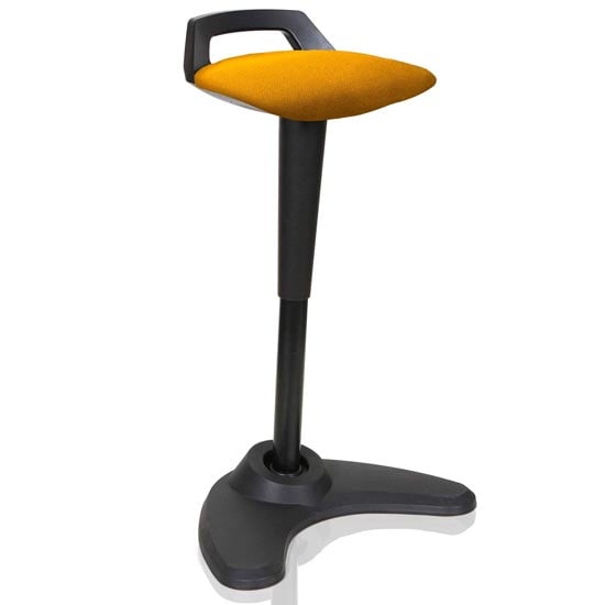Read more about Spry fabric office stool in black frame and senna yellow seat