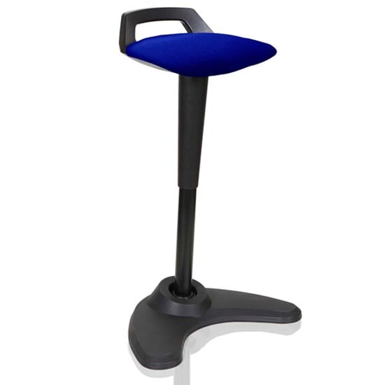 Read more about Spry fabric office stool in black frame and stevia blue seat
