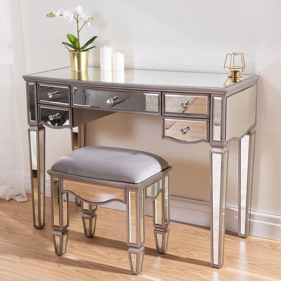 Stafford Mirrored Dressing Table And Stool Furniture in Fashion