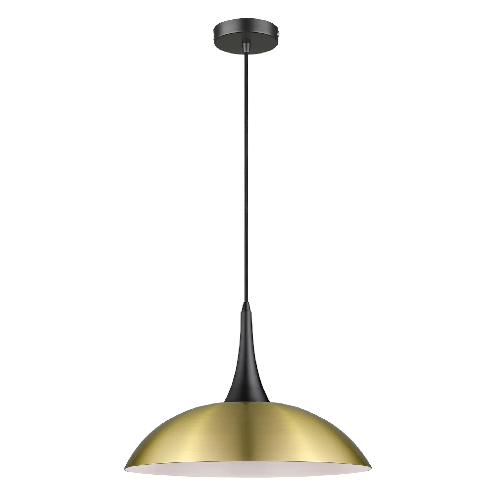 Product photograph of Stamford Antique Brass Shade Pendant Light In Matt Black from Furniture in Fashion