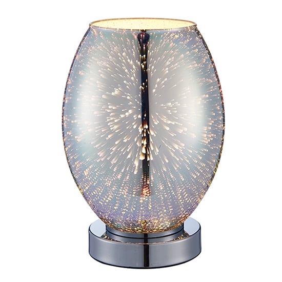 Product photograph of Stellar Holographic Glass Touch Table Lamp In Chrome from Furniture in Fashion