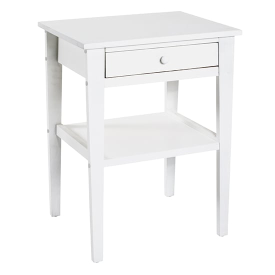 Read more about Stockton wooden 1 drawer side table in white