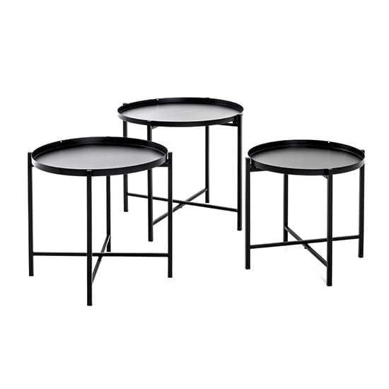 Photo of Stockton metal set of 3 side tables in black