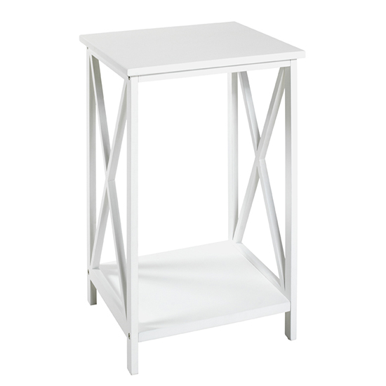 Product photograph of Stockton Square Wooden Side Table In White from Furniture in Fashion