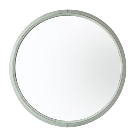 Photo of Stonington round wall mirror in mint frame