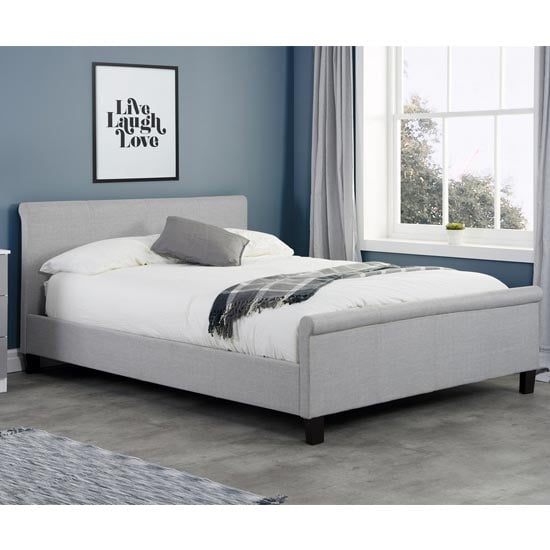 Product photograph of Stratus Fabric Double Bed In Grey from Furniture in Fashion