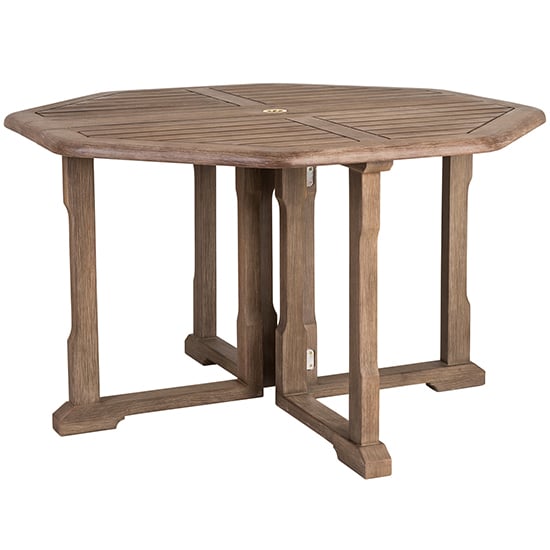 Photo of Strox outdoor gateleg 1200mm wooden dining table in chestnut