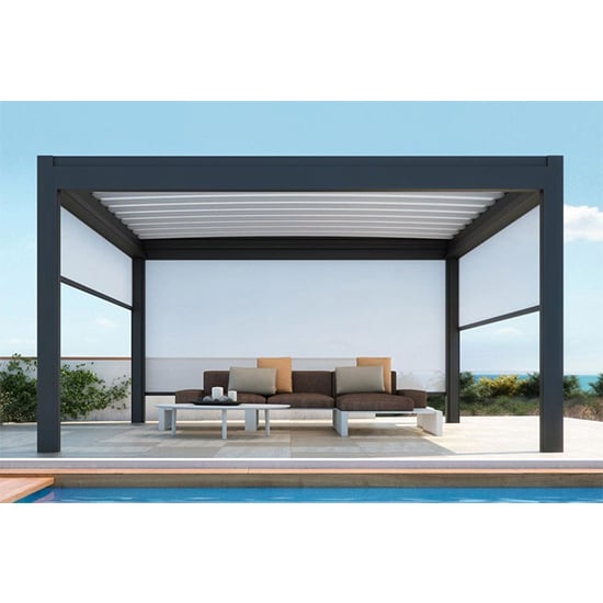 Spold 3M X 4M Weatherproof Aluminium Pergola In Charcoal | Furniture in ...