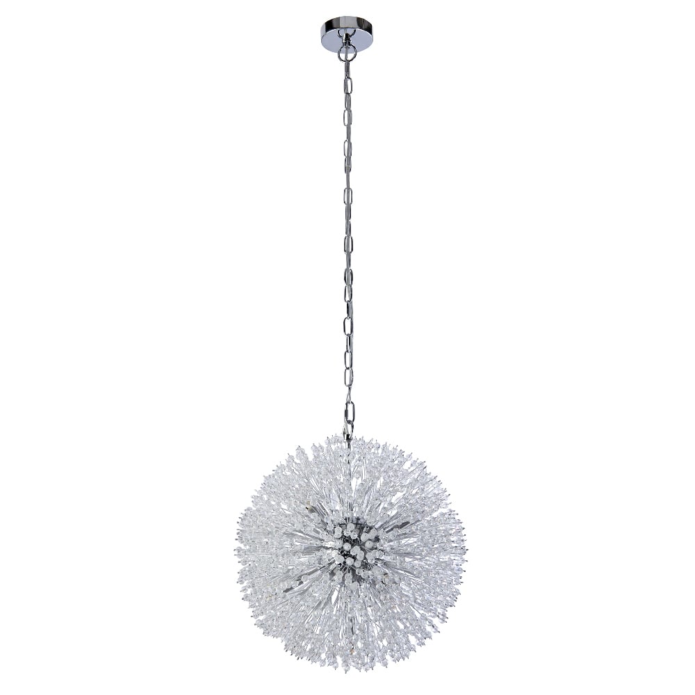 Product photograph of Sunburst 7 Glass Beads Pendant Light In Chrome from Furniture in Fashion