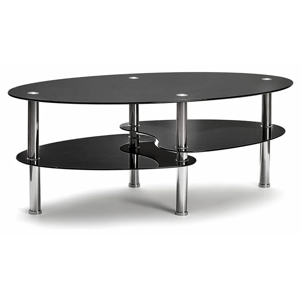 Read more about Sunbury glass coffee table in black and chrome