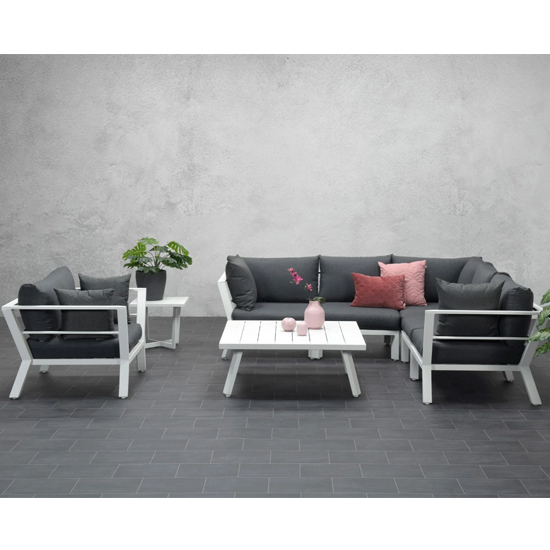 Product photograph of Sushi Corner Lounge Suite Set With Armchair In Matt White from Furniture in Fashion