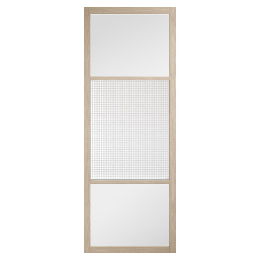 sutton 1981mm x 686mm reeded clear glass internal door in oak