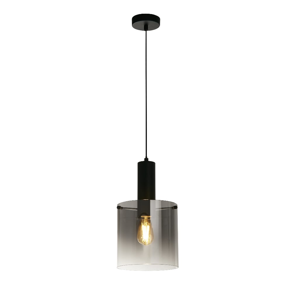 Sweden Smoked Ombre Glass Pendant Light Matt Black Furniture In Fashion