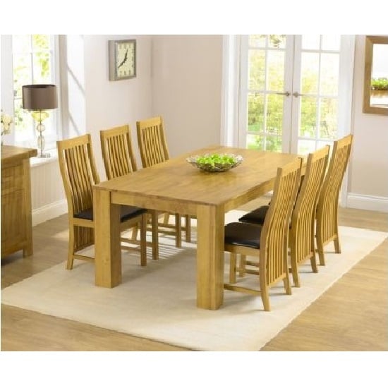 Swing Wooden Rectangular Dining Table With 6 Dining Chairs