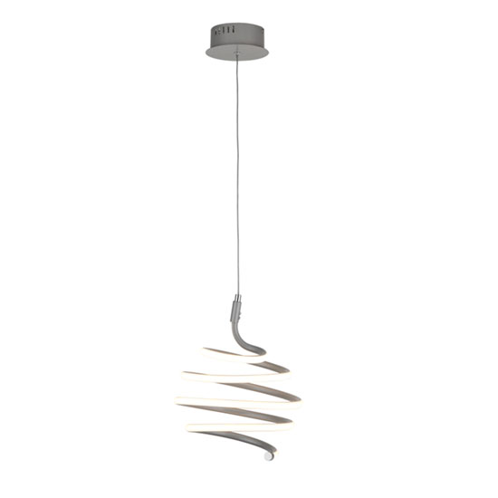 Read more about Swirl led metal wall hung pendant light in grey and white