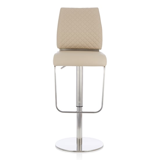 Read more about Sycota faux leather swivel gas-lift bar stool in taupe