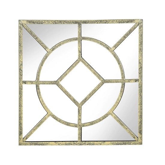 Symphony Contemporary Wall Mirror Square In Antique Gold | Furniture in ...