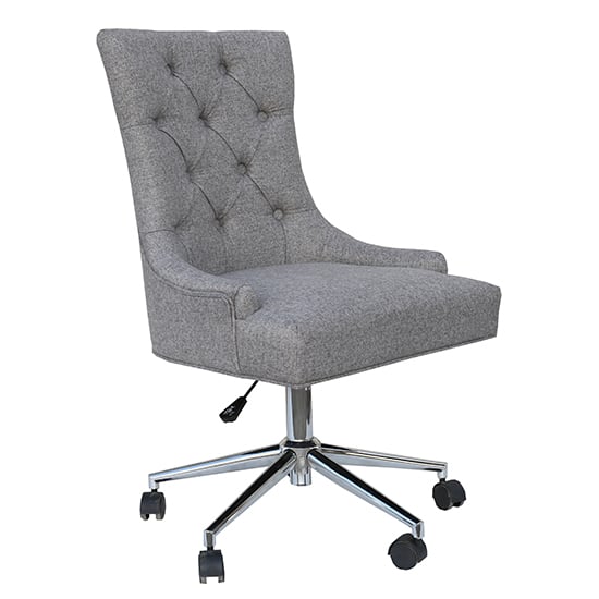 Product photograph of Tacoma Fabric Button Back Home And Office Chair In Light Grey from Furniture in Fashion