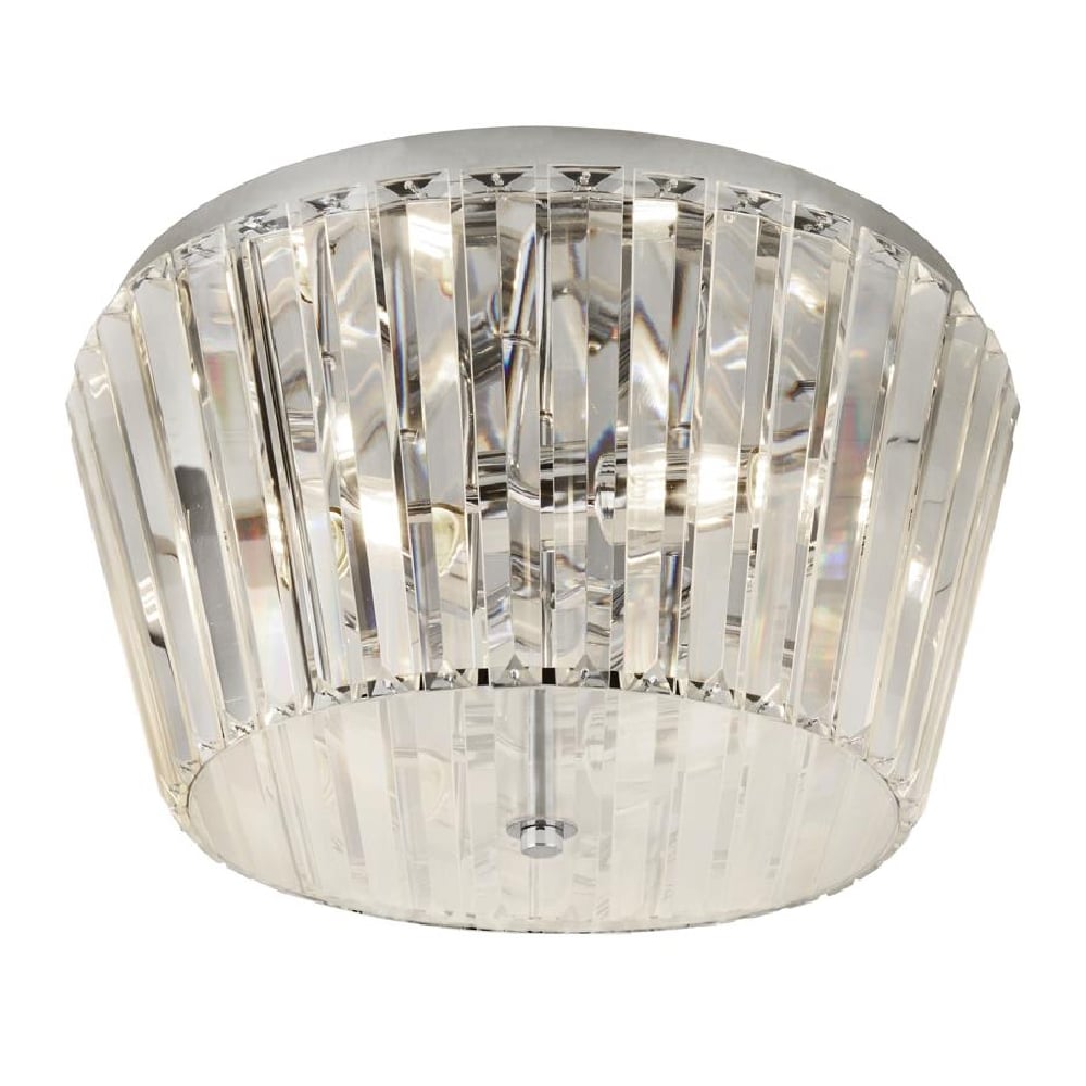 Product photograph of Taira 3 Light Crystal Glass Ceiling Flush Light In Chrome from Furniture in Fashion