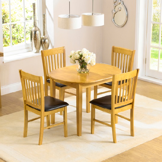 Tango Extendable Wooden Dining Set With 4 Dining Chairs | Furniture in ...