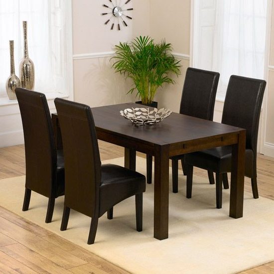 Tangra Brown Leather Dining Chairs In Pair | FiF