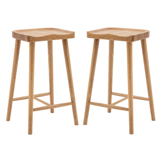 Product photograph of Tanta Natural Wooden Bar Stools In Pair from Furniture in Fashion