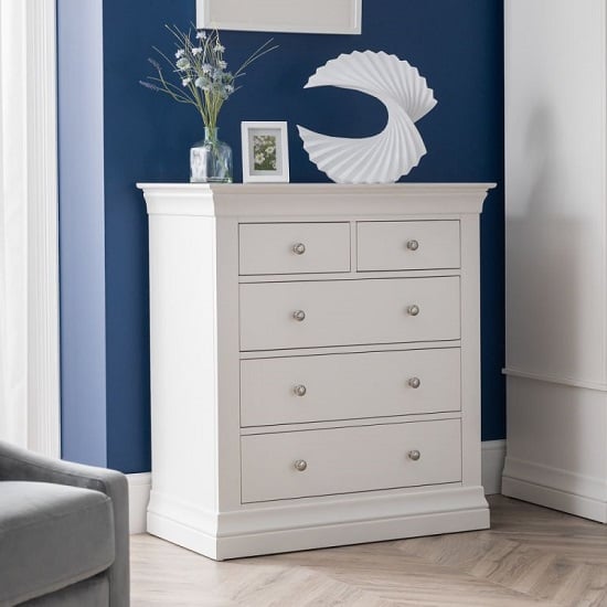 Read more about Calida wooden tall chest of drawers in white lacquer