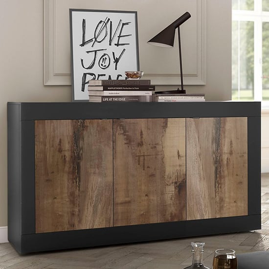 Read more about Taylor wooden sideboard with 3 doors in matt black and pero