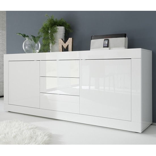 Product photograph of Taylor Modern Sideboard In White High Gloss With 2 Doors from Furniture in Fashion
