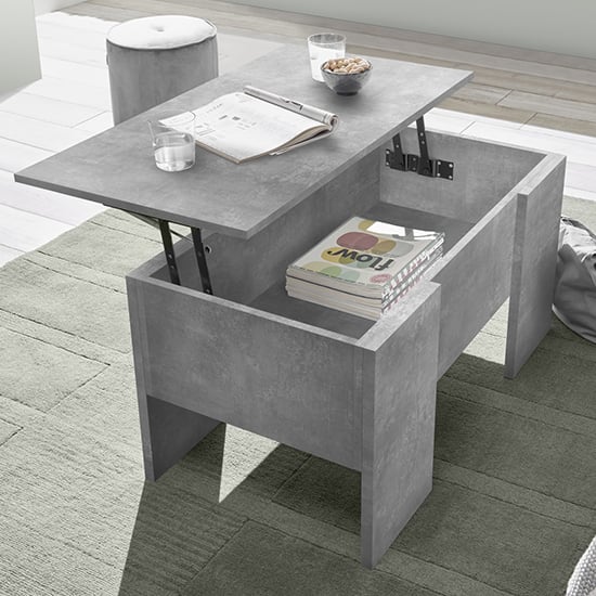 Read more about Taze lift-up storage coffee table in cement effect