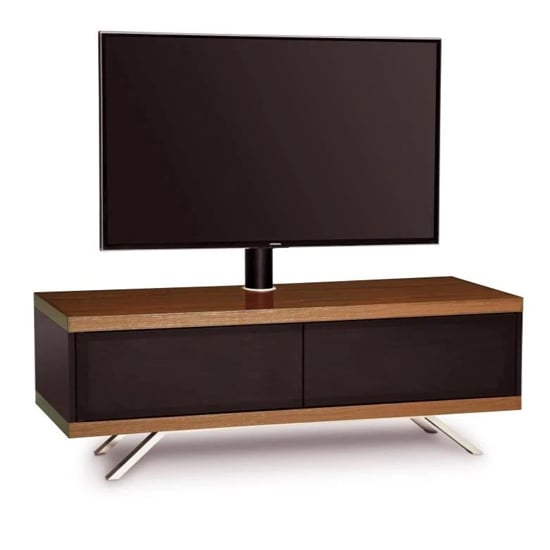 Product photograph of Tavin Ultra High Gloss Tv Stand With 2 Compartments In Walnut from Furniture in Fashion