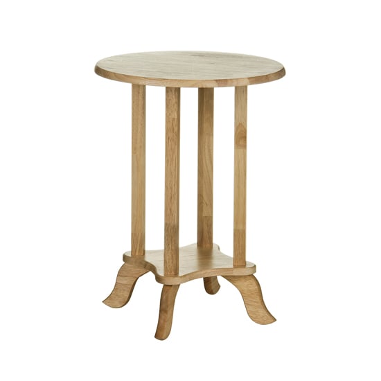 Photo of Round rubber wood telephone table