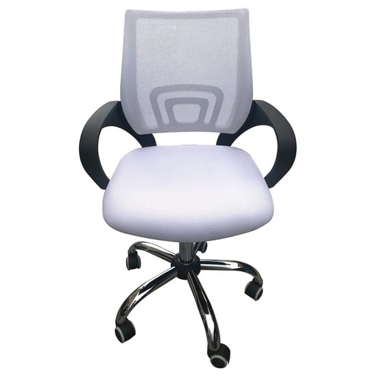 Product photograph of Tenby Fabric Mesh Back Home And Office Chair In White from Furniture in Fashion