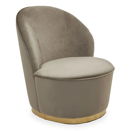 Read more about Teos kids mink plush velvet swivel tub chair with gold base