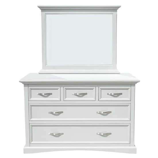Photo of Ternary wooden dressing table and mirror in grey
