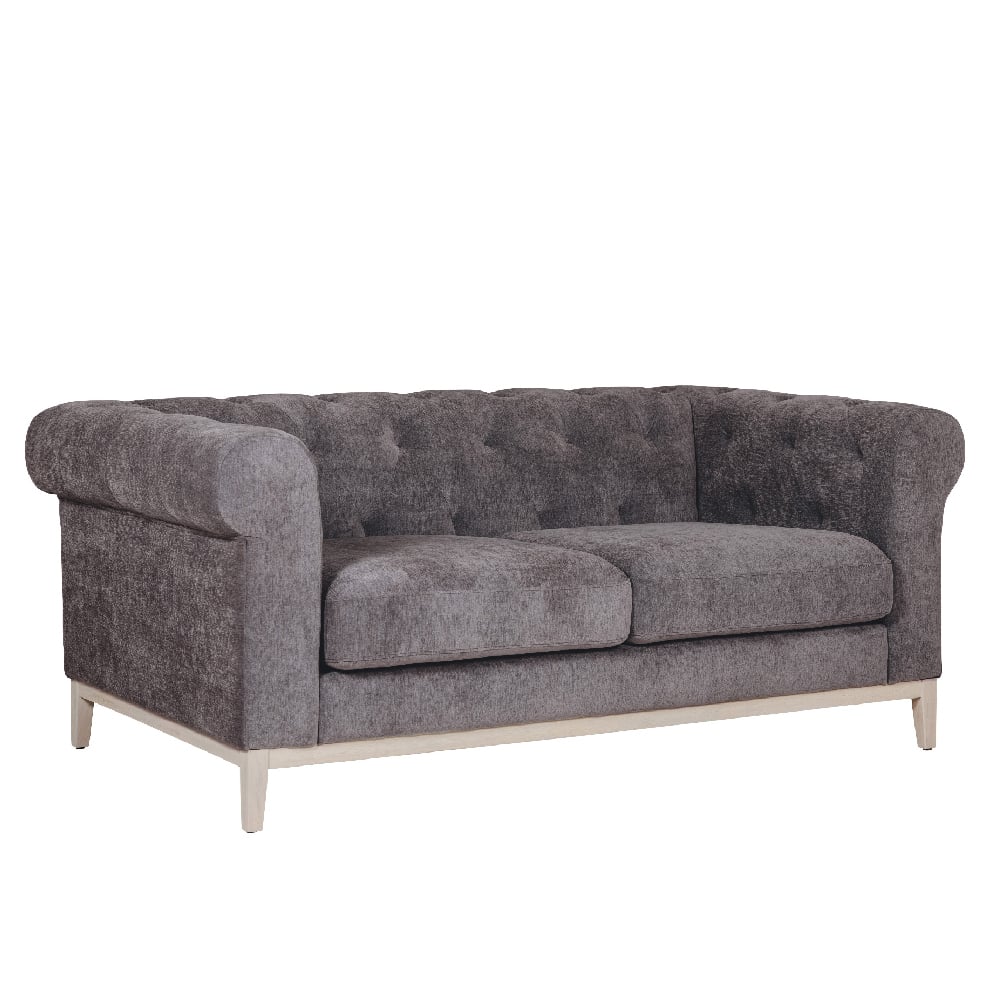 Read more about Texarkana fabric 2 seater sofa with oak legs in dark grey