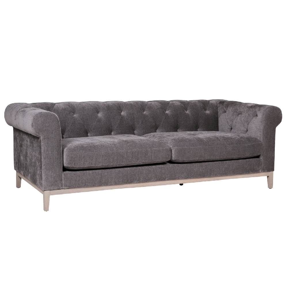 Product photograph of Texarkana Fabric 3 Seater Sofa With Oak Legs In Dark Grey from Furniture in Fashion