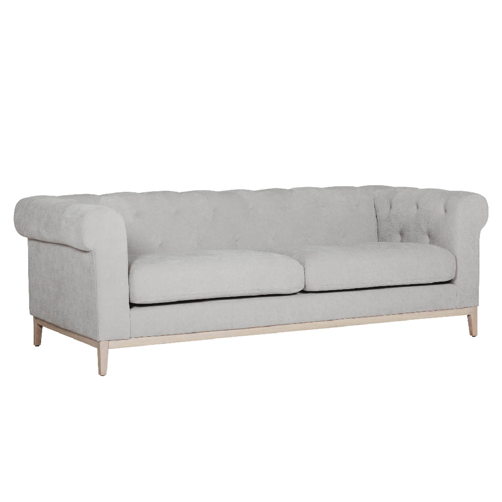 Product photograph of Texarkana Fabric 3 Seater Sofa With Oak Legs In Natural from Furniture in Fashion