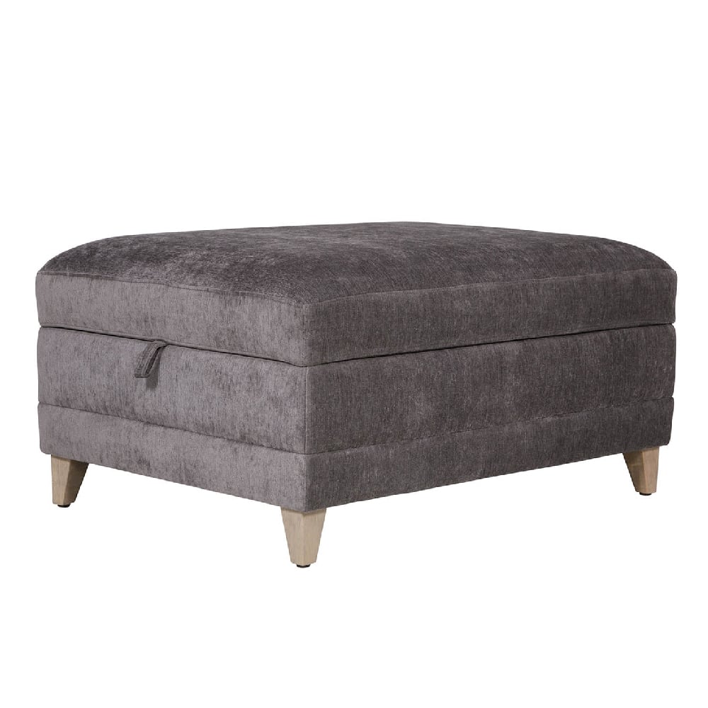 Read more about Texarkana fabric storage ottoman with oak legs in dark grey